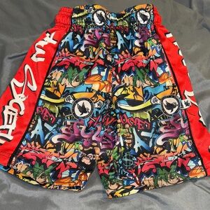 Flow Society Boys Graffiti Mesh Shorts. Size youth 2XS.